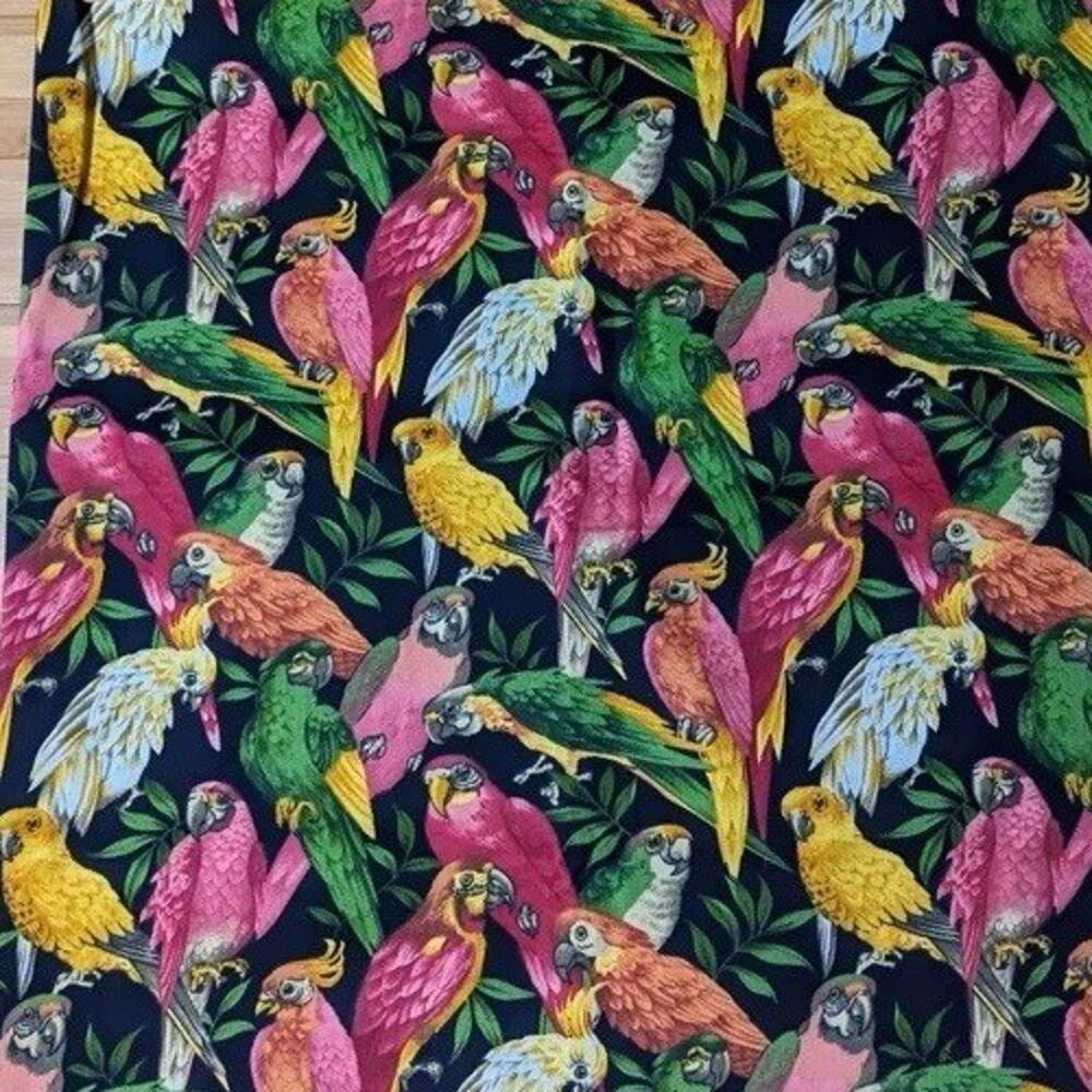 Tropical Parrot Upholstery Fabric By Cranston Print Works Vintage